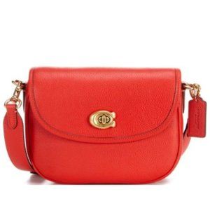 NWT COACH Willow Pebbled Leather Saddle Shoulder Bag